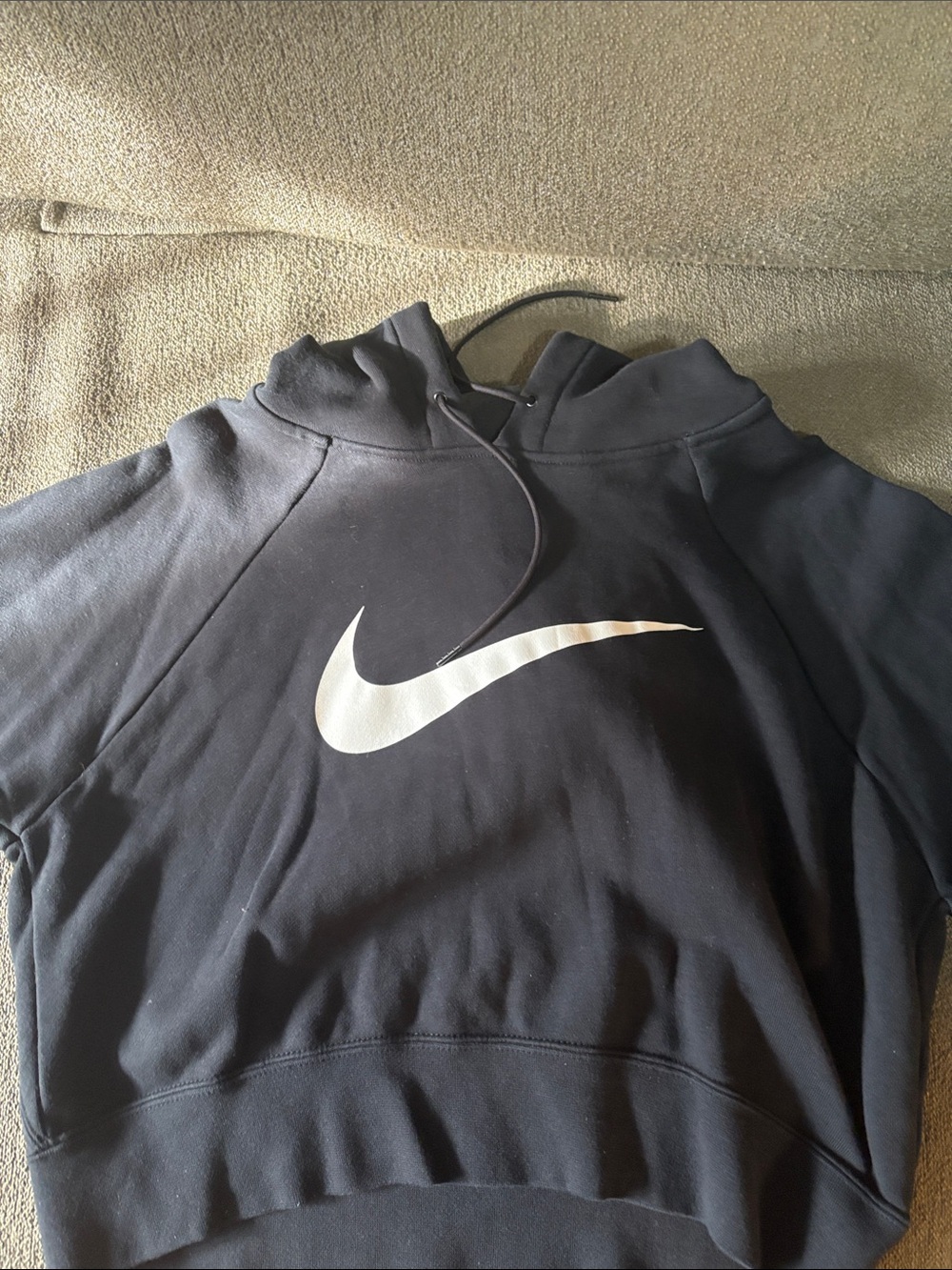 Nike Black Hoodie with White Swoosh Logo